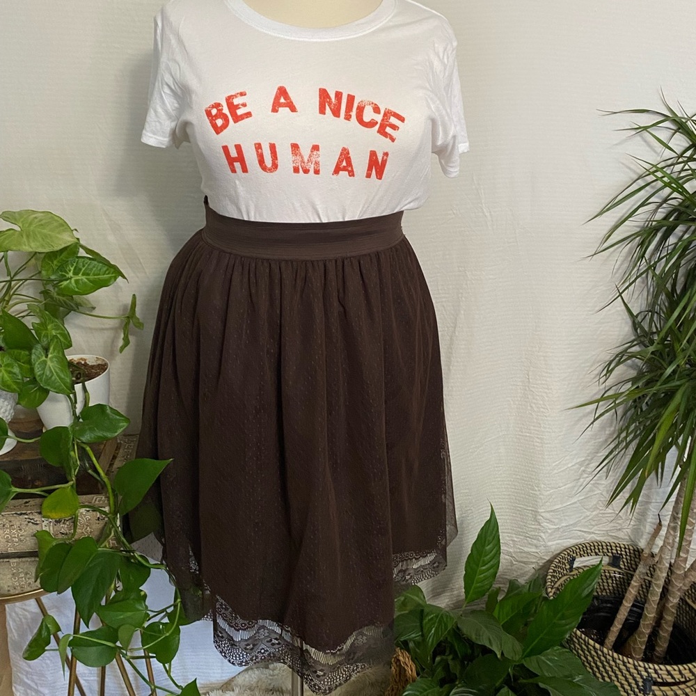 Chocolate Brown Lace Skirt